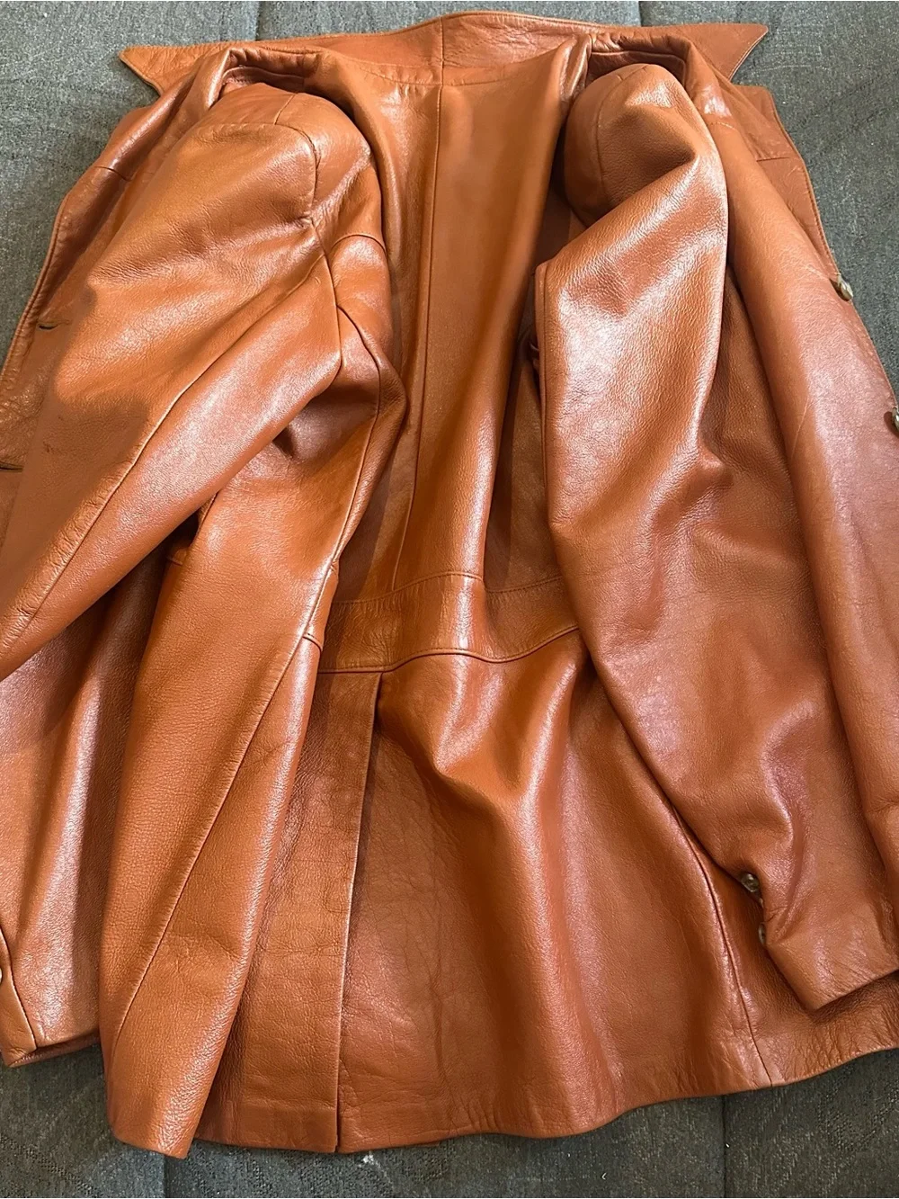 Vintage 70s Scully Leatherwear Cognac Leather Car Coat Jacket Blazer Mens 46 XL